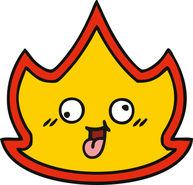 Bir insan tarafından çizilmiş güzel bir ateş karikatürü.