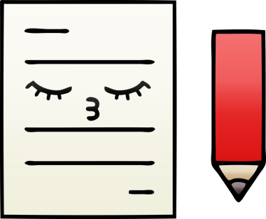 Bir insan tarafından çizilmiş bir test kağıdının gölgelenmiş karikatürü