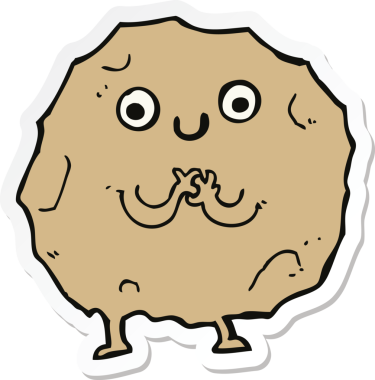 Bir insan tarafından çizilmiş karikatür rock karakterinin çıkartması.