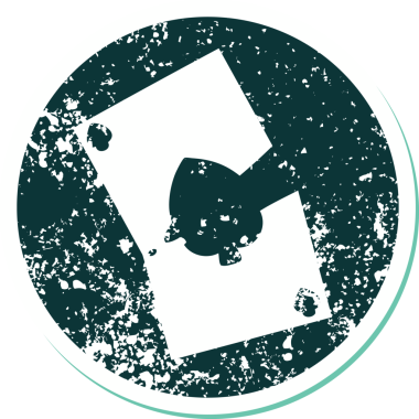 Bir insan tarafından çizilmiş yırtık bir kartın sembolik dövmeli resmi