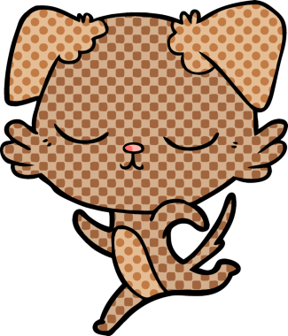 Bir insan tarafından çizilmiş şirin bir çizgi film köpeği.