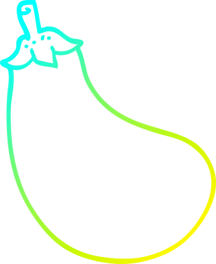 Bir insan tarafından çizilmiş bir patlıcan çizgi çizimi.