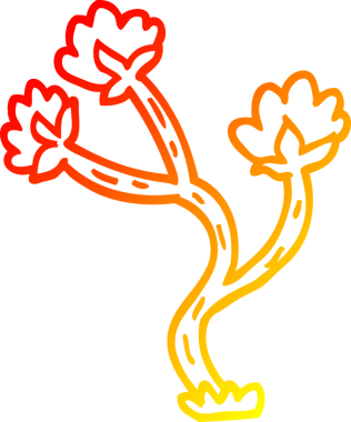 Bir insan tarafından çizilmiş bir kır çiçeğinin sıcak çizgi çizimi