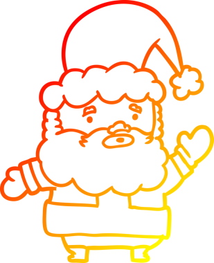 Bir insan tarafından çizilen Noel Baba 'nın sıcak çizgi çizimi