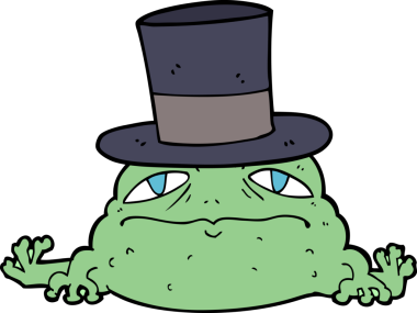 Bir insan tarafından çizilmiş zengin kara kurbağası.