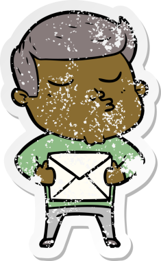 Bir insan tarafından çizilmiş karikatür mankeni adamın sıkıntılı çıkartması.