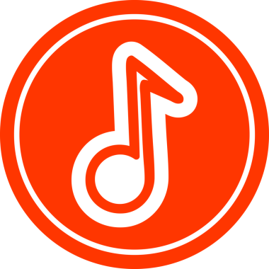 bir insan tarafından çizilmiş müzik notası dairesel simgesi