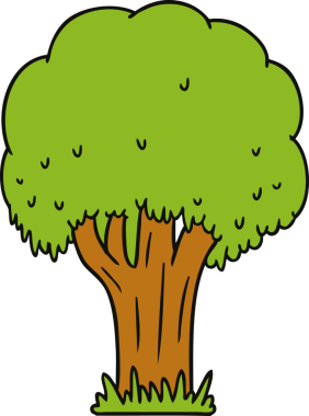 Bir insan tarafından çizilmiş bir yaz ağacı karalaması.