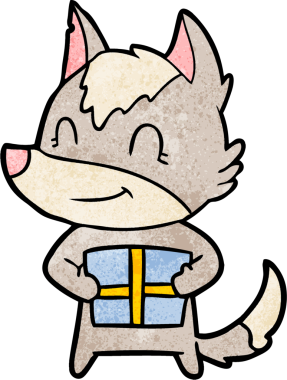 Bir insan tarafından çizilmiş dost canlısı bir kurt.