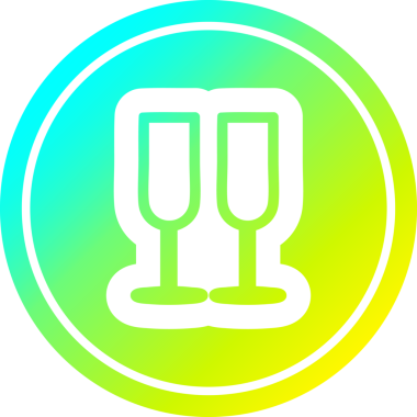 Bir insan tarafından çizilmiş havalı gradyan katmanlı şampanya bardakları.