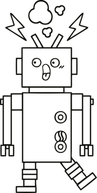 Bir insan tarafından çizilmiş robot çizimi