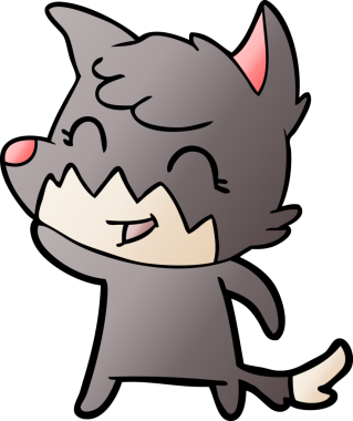 Bir insan tarafından çizilmiş mutlu çizgi film tilkisi.