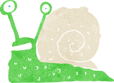 bir insan tarafından çizilmiş karikatür salyangozu