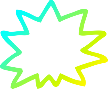 Bir insanın çizdiği karikatür patlamasının soğuk gradyan çizgisi.