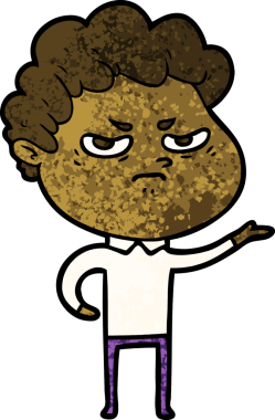 Bir insan tarafından çizilmiş kızgın bir adam.