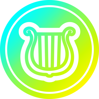 müzik aleti arp dairesel simge serin gradyan bitiş bir insan tarafından çizilmiş