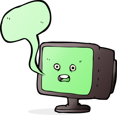 bir insan tarafından çizilmiş konuşma baloncuklu bilgisayar ekranı