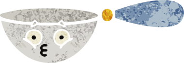 Bir insan tarafından çizilmiş bir ölçüm kaşığının retro çizim tarzı karikatürü