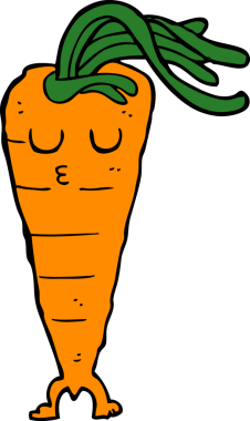 Bir insan tarafından çizilmiş havuç.