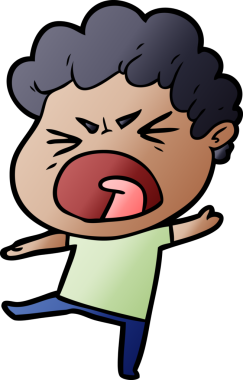 Bir insan tarafından çizilmiş öfkeli bir adam.