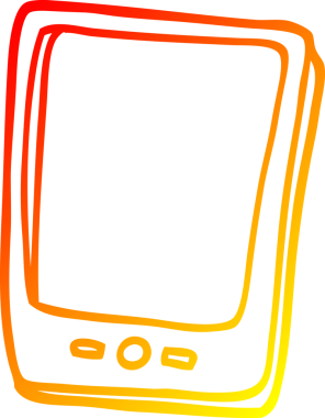 Bir insan tarafından çizilmiş modern bir çizgi çiziminin sıcak gradyanı