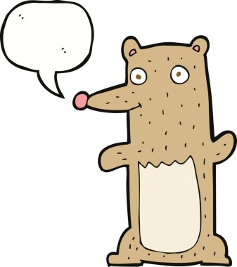 Bir insan tarafından çizilmiş komik bir çizgi film ayısı.