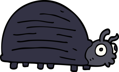 karikatür bir insan tarafından çizilmiş dev bir böcek