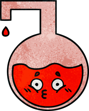 Bir insan tarafından çizilmiş bir bilimsel deneyin retro grunge doku karikatürü