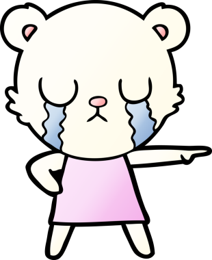 Ağlayan kutup ayısı bir insan tarafından çizilmiş.