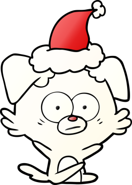 Bir insan tarafından çizilmiş Noel Baba şapkasının gradyan çizimi.