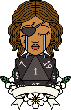 Retro Dövme Tarzı Ağlayan İnsan Haydut Doğal bir rulo bir insan tarafından çizilmiş