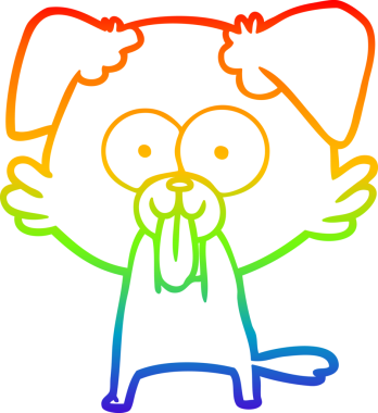 Bir insan tarafından çizilmiş dilli çizgi film köpeğinin çizimi.