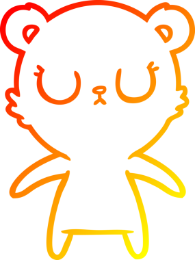 Bir insan tarafından çizilmiş barışçıl bir ayı yavrusunun sıcak çizgi çizimi