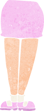 Bir insan tarafından çizilmiş kadın bacakları.