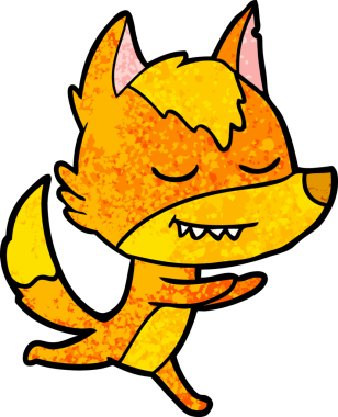 Bir insan tarafından çizilmiş tilki çizgi film karakteri