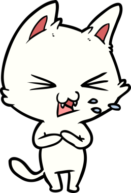 Bir insan tarafından çizilmiş kedi tıslaması.