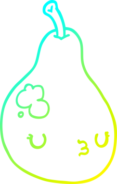 Bir insan tarafından çizilmiş bir armut karikatürünün soğuk gradyan çizimi