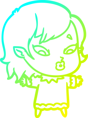 Soğuk gradyan çizgisi, bir insan tarafından çizilmiş şirin bir vampir kız çizgi filmi.