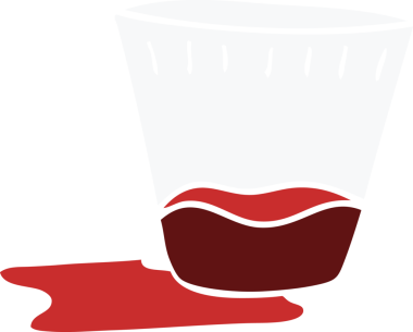 Bir insan tarafından çizilmiş dökülen bir içeceğin karalaması.