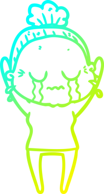 Bir insan tarafından çizilmiş ağlayan yaşlı bir karikatür çizimi.