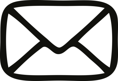 Bir insan tarafından çizilmiş kağıt bir zarfın çizgi çizimi