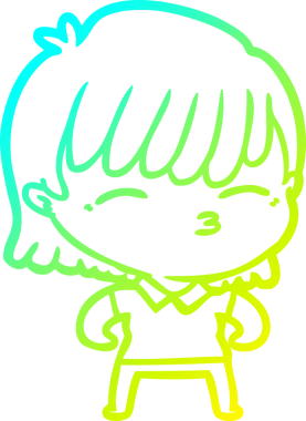 Bir insan tarafından çizilmiş bir karikatür kadın çizimi.