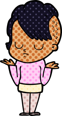 Bir insan tarafından çizilmiş karikatür kadın.