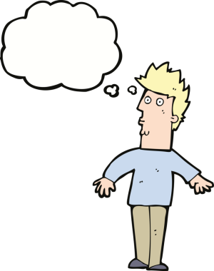 Bir insan tarafından çizilen konuşma baloncuğu ile bir adamı şaşırtan çizgi film.