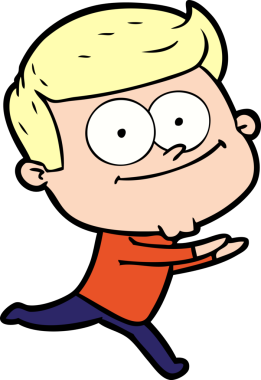 Bir insan tarafından çizilmiş mutlu bir adam.