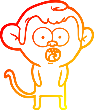 Bir insan tarafından çizilmiş bir çizgi filmin sıcak gradyan çizimi.