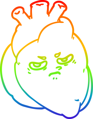 gökkuşağı gradyanı çizimi bir insan tarafından çizilmiş bir karikatür kalp