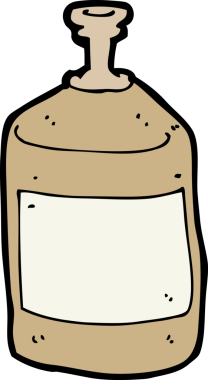 Bir insan tarafından çizilmiş eski bir su şişesi.