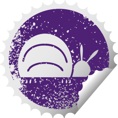 Bir insan tarafından çizilmiş yeşil bir böceğin kırmızı kabuk soyma etiketi.