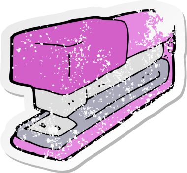 Bir insan tarafından çizilmiş karikatür ofis zımbası.